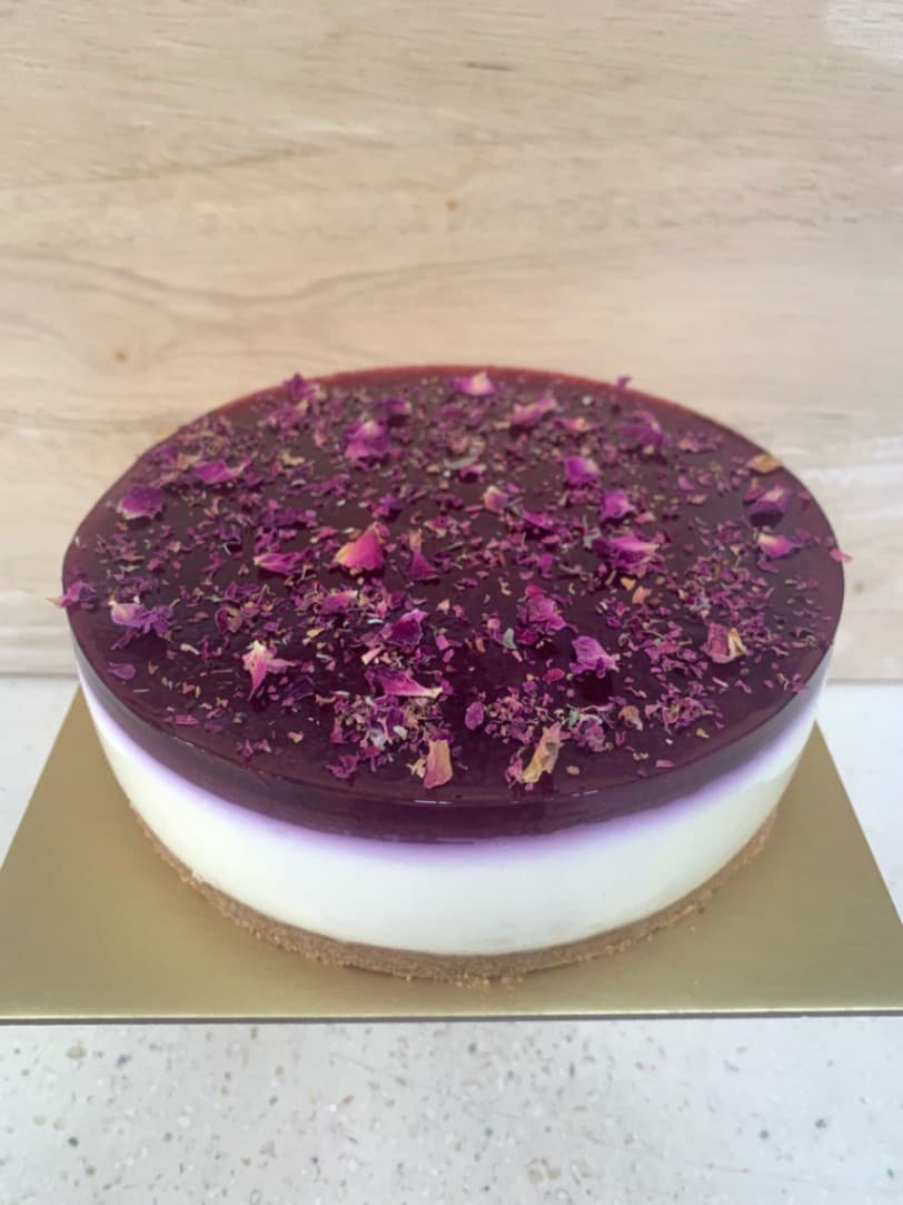 Yuzu Blueberry Tofu Tart by SkinnyTofu.Co